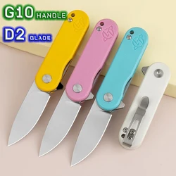 Карманный складной нож D2 Steel Blade G048, Ручка G10 для повседневного использования, походные Портативные Инструменты для самообороны, С флиппером, подарок для мужчин, T025