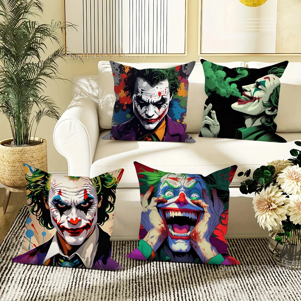 

Super Villain J-Joker Movie Pillow Case Square Pillow Bedroom Sofa Leisure Comfort Cushion Car Living Room Home Decoration 40X40