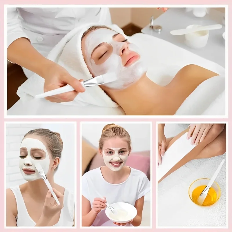 2/4/6/12 Uds cepillo para mascarilla Facial cepillo aplicador Facial de cabeza suave con mango de plástico transparente para uso en Spa y salón herramientas para el cuidado de la piel