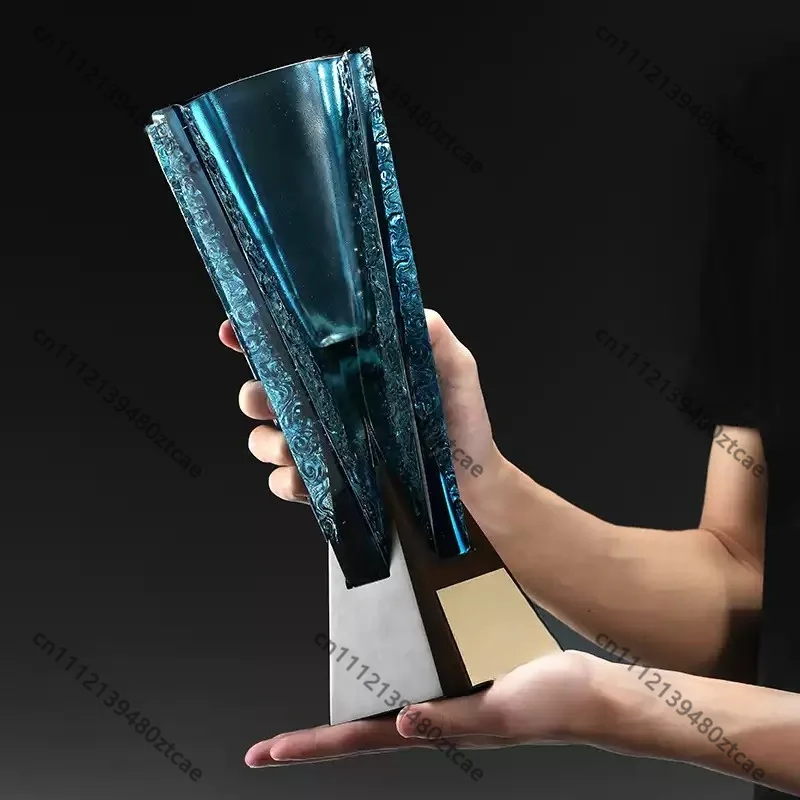 Personalized Custom Glazed Glass Trophy Co-creation Glory Style Teamwork Commemorative Souvenir For Group Ceremony Activity