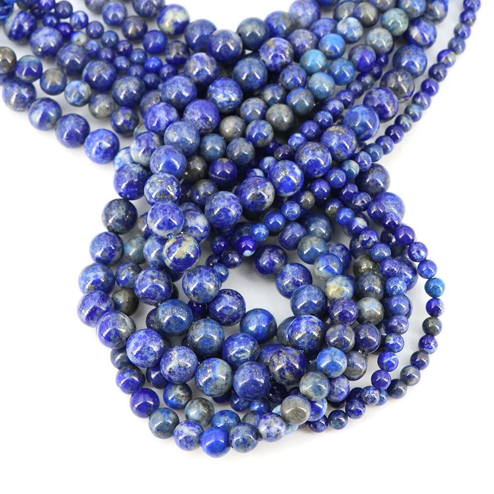 Natürliche Stein Perlen Lapis Lazuli Runde Lose Healing Kristall Edelstein Perlen Für Schmuck Machen DIY Armbänder Zubehör 4/6/8/10mm