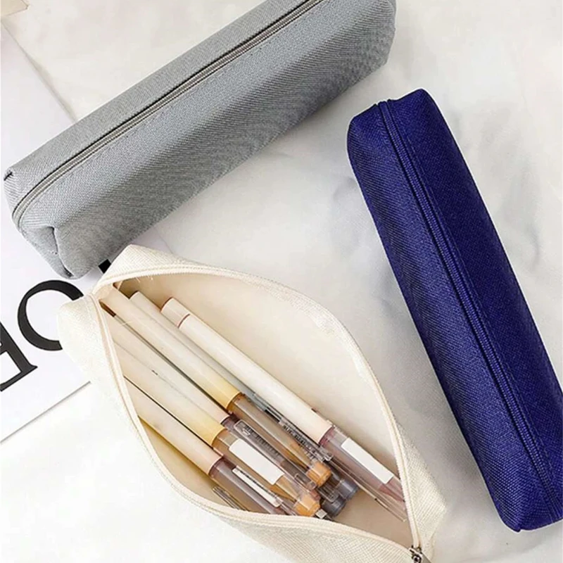 

Simple Pencil Case School Supplies Pencil Cases Estuche Escolar Solid Color School Stationery Kalemlik Trousse Pencil Pouch-LJX