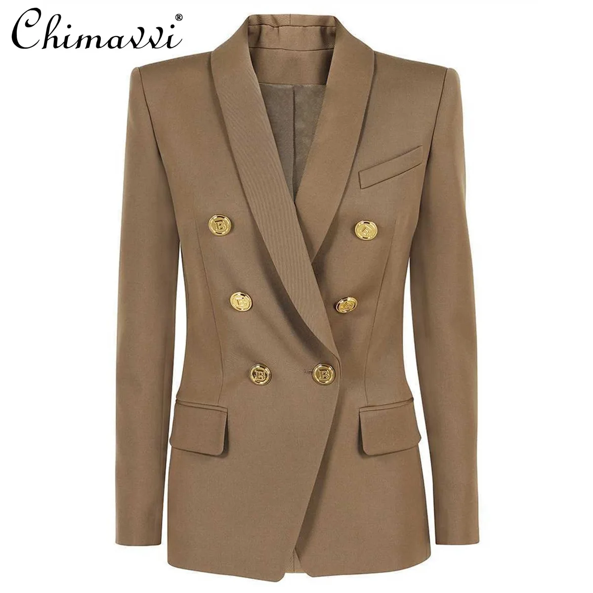 2024 Spring and Autumn New High-end Suit Classic Lapel Blazer Commuter Long Sleeve Slim Temperament Versatile Blazers for Women