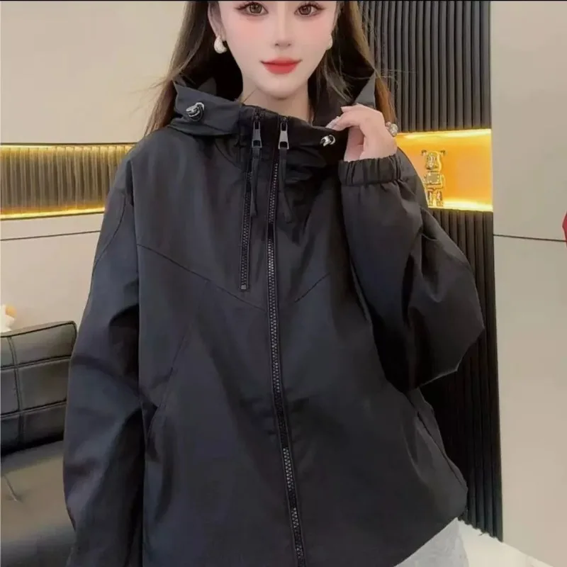 Trend Double-Zip Design Jacket Spring Autumn Women's Coat Versatile Casual Outerwear Sweatshirt Loose Harajuku Women Clothing