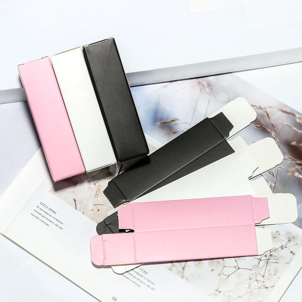 Leere Lipgloss-Box, Papierverpackung, 50 Stück, 95 mm x 25 mm, Private Label-Kraftpapierboxen, individuelles Logo, Großhandel, Großpackung für Unternehmen