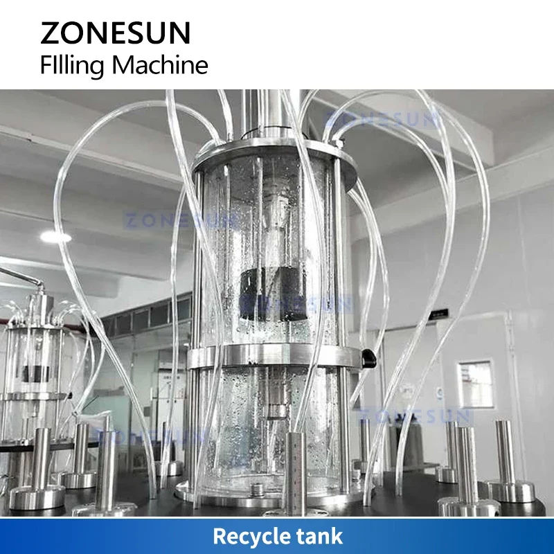 ZONESUN ZS-PXF10 Automatic Perfume Filling Machine 10 Heads Rotary Vacuum Glass Bottle Liquid Filler Cosmetic Packaging Line view 5