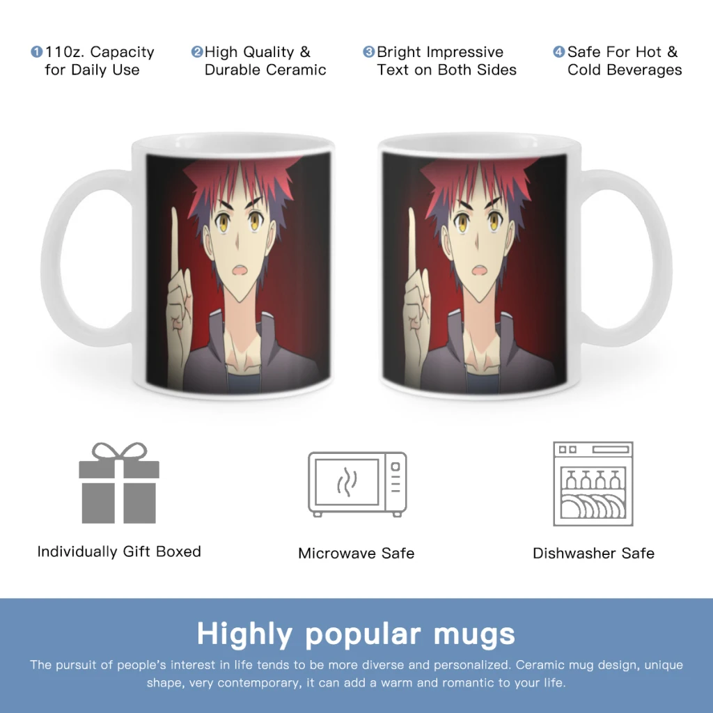 

Anime Food Wars! Free shipping Ceramic Cup Coffee Oatmeal Breakfast Cup Creative Personality Mug