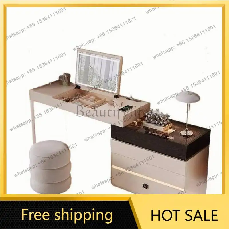 zj.Hardwood Upright Vanity Desk Narrow Decoration Farmhouse Lounges Vanity Desk Standing Essentials Coiffeuse De Chambre Furnitu