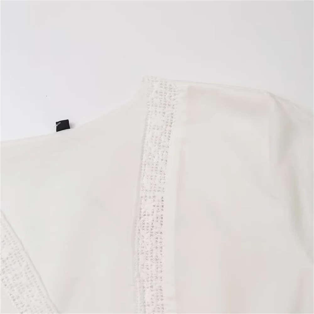 2024 RARF autumn new European and American style designniche white shirt French bow embroidered shirt