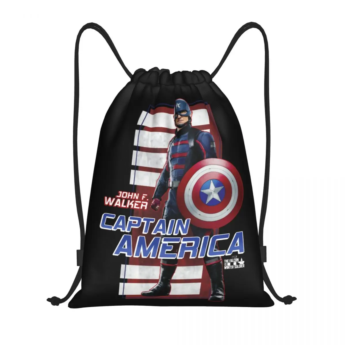 Custom Captain America Hero Manga Drawstring Backpack Bags Men Women Lightweight Gym Sports Sackpack Sacks for Traveling