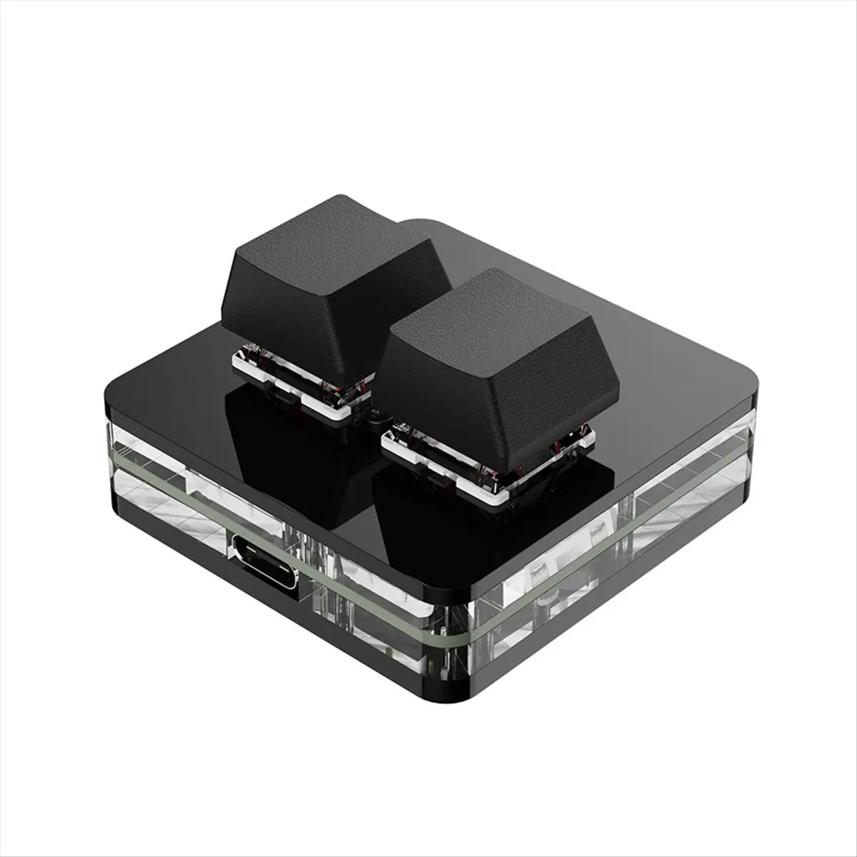 T35C Custom Keyboard 2 Key RGB Macro OSU Keypad Programmable Mechanical Keyboard for Gaming Working, Black Type B
