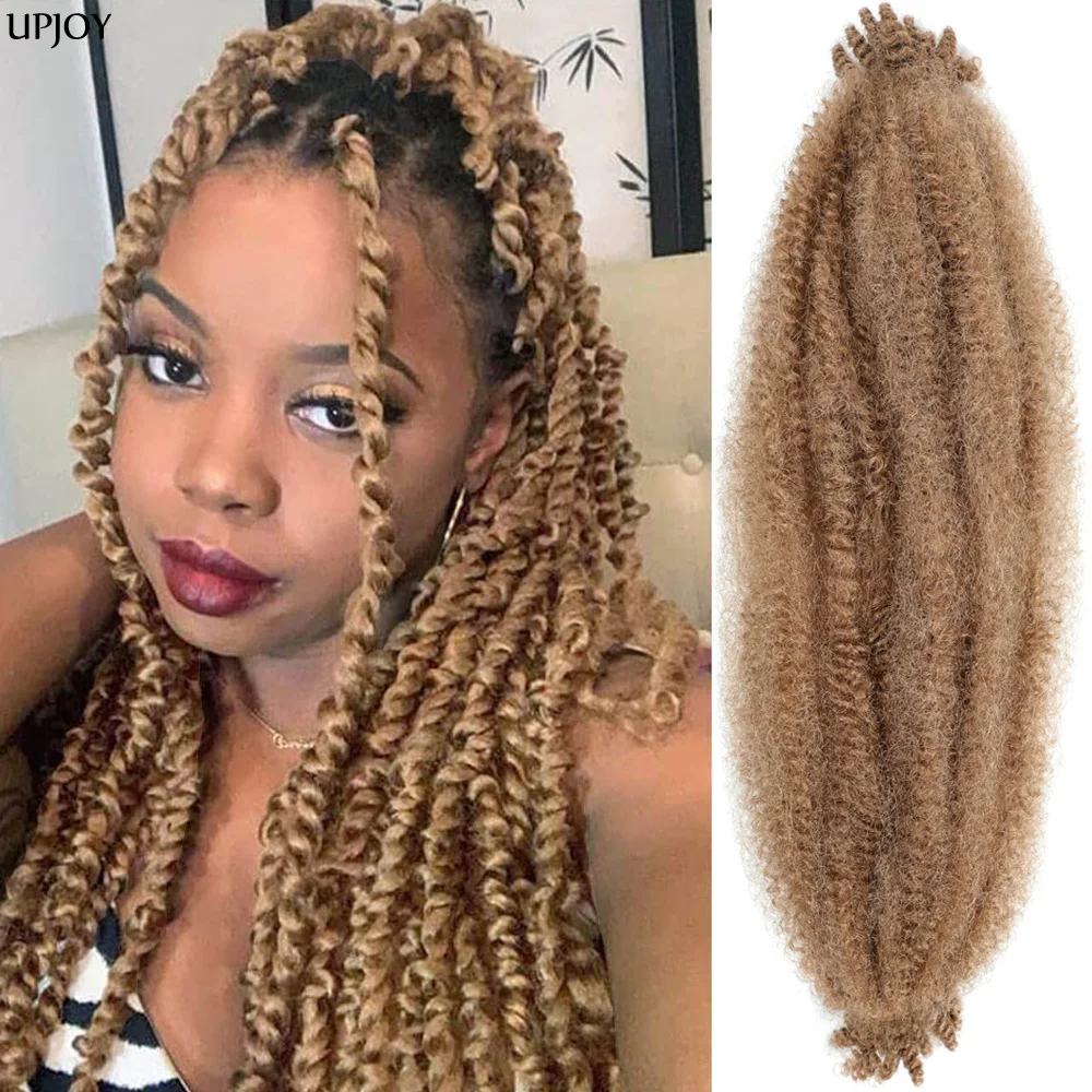 18 24inch Afro Springy Twist Hair Marley Twists Braiding Hair for Faux Locs Crochet Hair Synthetic meche Kinky Spring Twist Hair