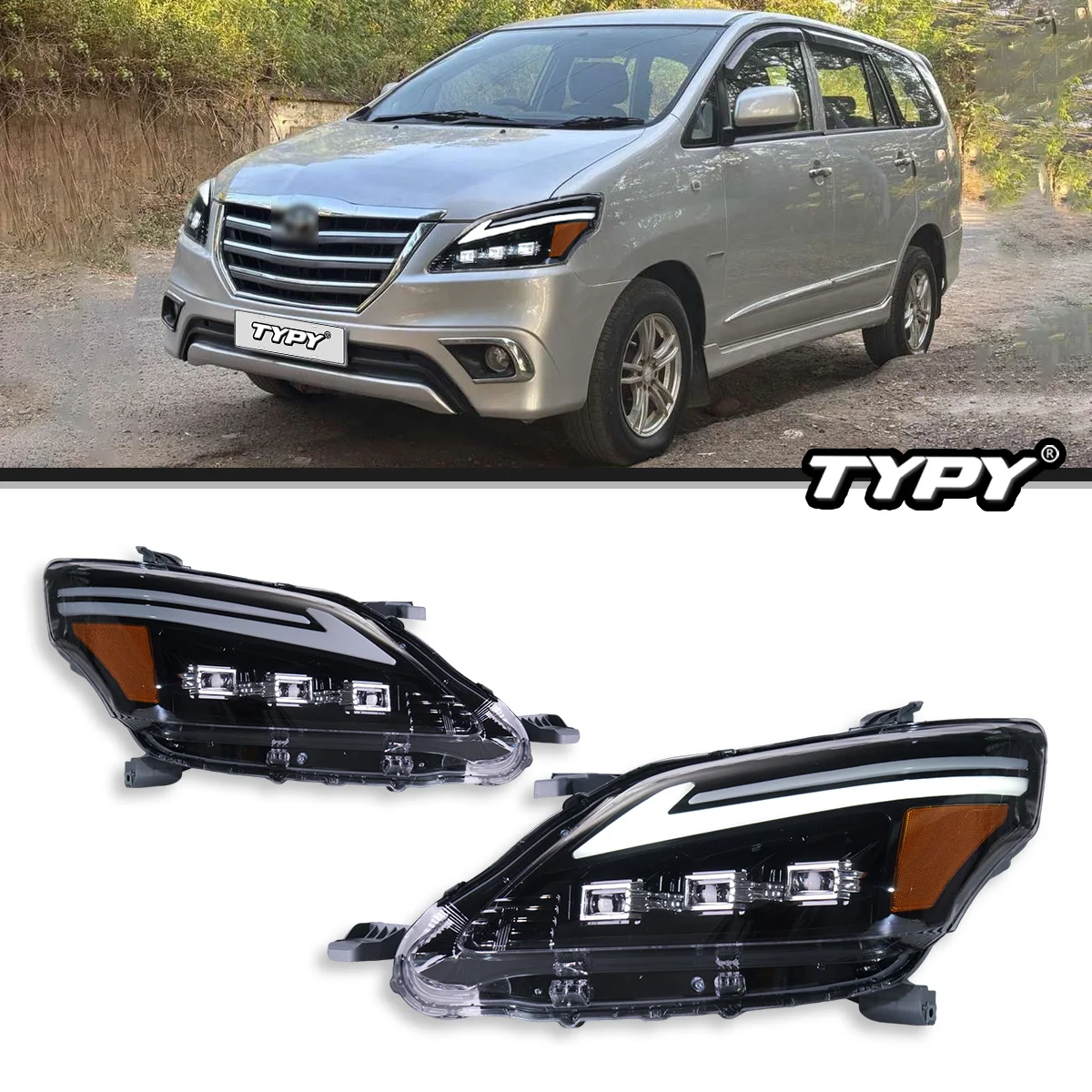 

Автомобильные фары TYPY для Toyota Innova 2012-2015, фара, светодиодный проектор, дневные ходовые огни, автомобильные аксессуары
