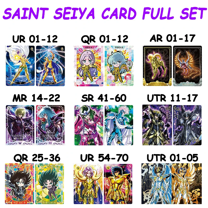 KAYOU Genuine Saint Seiya Card  Series 4 MR UR QR SR AR Full Set Athena Hades Poseidon Anime Card Awakening Collection Card Toy