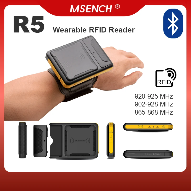 Wearable RFID Inventory Machine Mobile Handheld Terminal Long Range UHF Reader E710 Module ISO18000-6C 920-925 MHz / 902-928 MHz