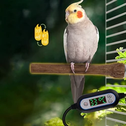 Heating Bird Perch Bite Resistant Bird Cage Accessories Parrot Stand Bird Warmer Branch for Medium Large Small Parakeet Budgies