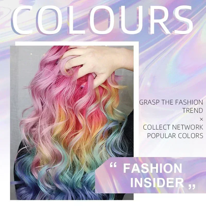 Nuevo juego de crema para teñir el cabello de 6 colores, desechable, lavable, multifuncional, fácil de aplicar, juego de regalo cosmético para fiestas y festivales de moda, 15ml * 6