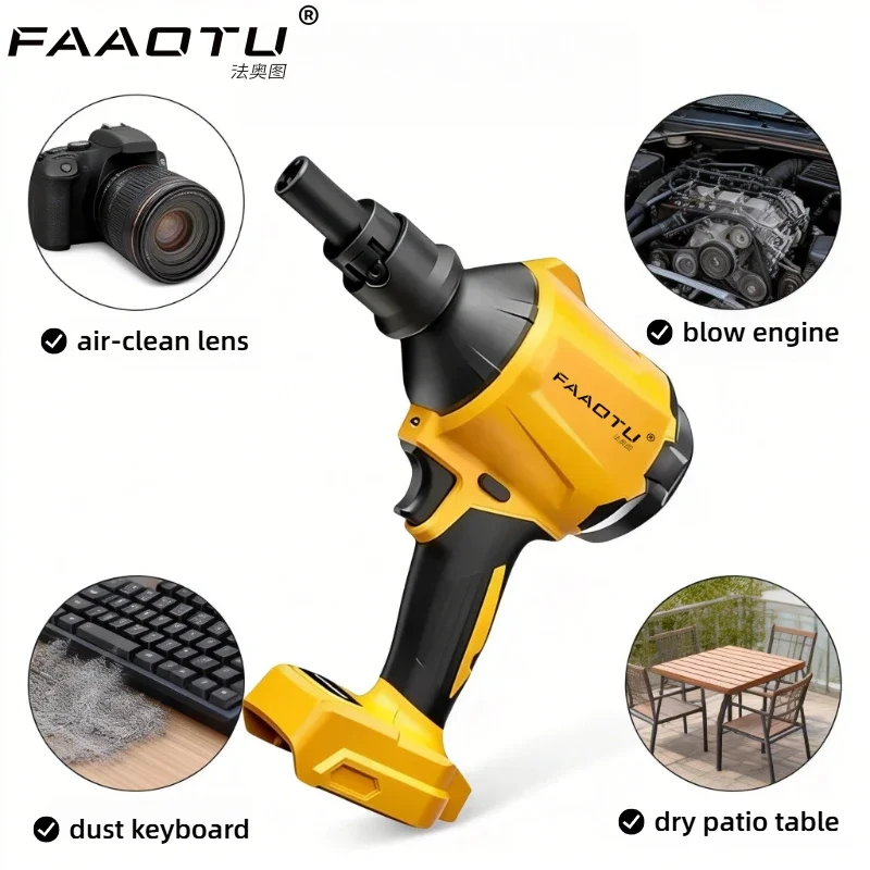

FAAOTU Cordless Air Blower Brushless Dusting Machine Electric Dust Blower Inflator Handheld Fan For Dewalt 20V BatteryNO battery
