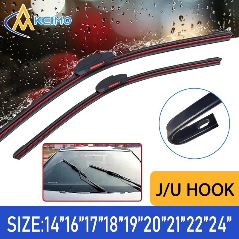 

Универсальный крючок J/U, двойная резиновая полоса, щетки для передних щеток, передние щетки для стеклоочистителя 14 "16" 17" 18 "19" 20 "21" 22 "24"