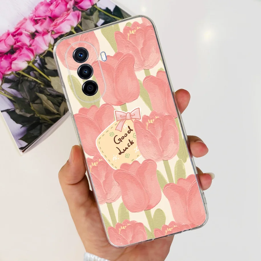 For Huawei Nova Y70 Case Nova Y70 Plus Cover Lovely Flower Shockproof Clear Silicone Soft Bumper For Huawei Nova Y71 Y 70 Fundas view 4