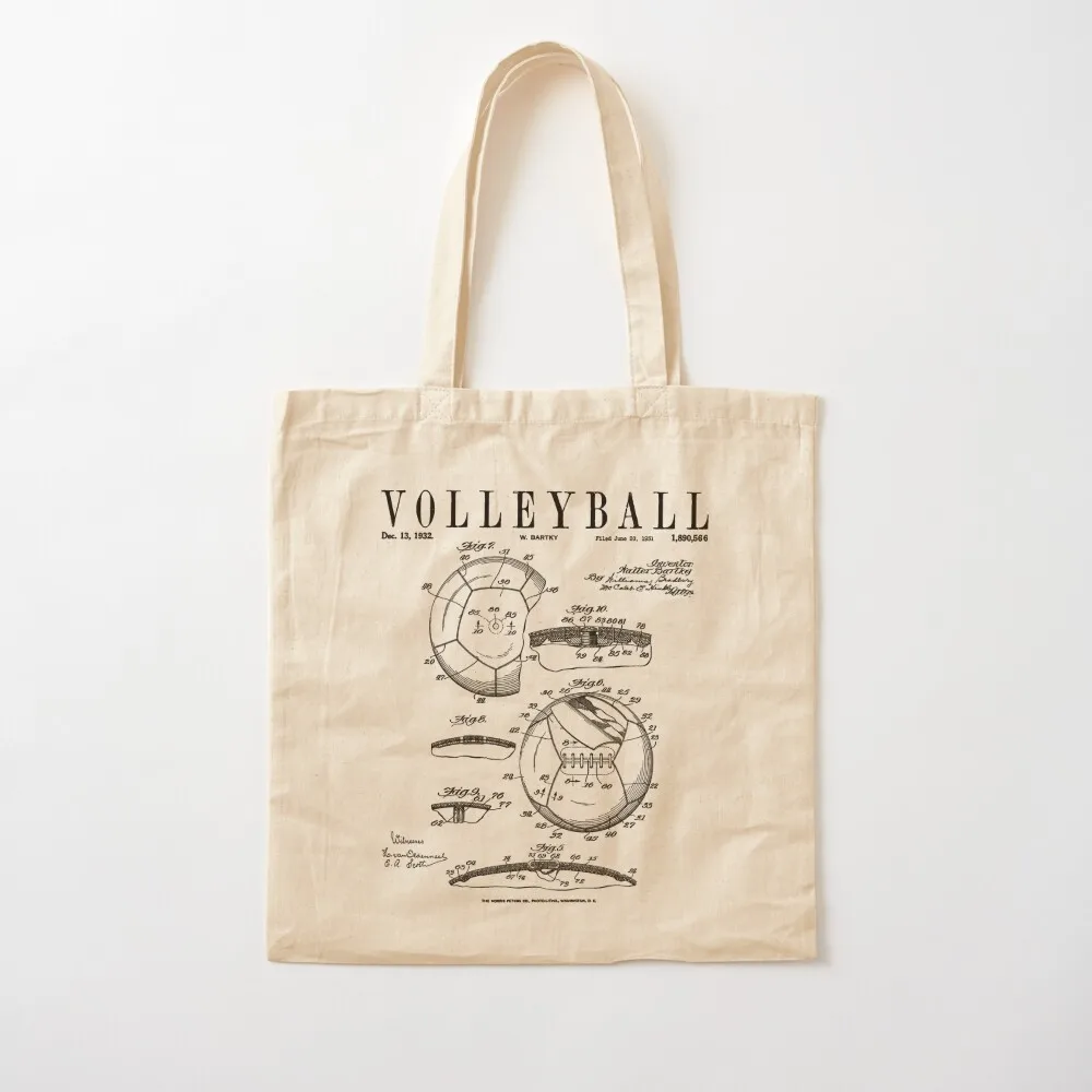 Volleyball Old Vintage Patent Drawing Print Tote Bag bag luxury women woman shopping bag shopping shopper woman