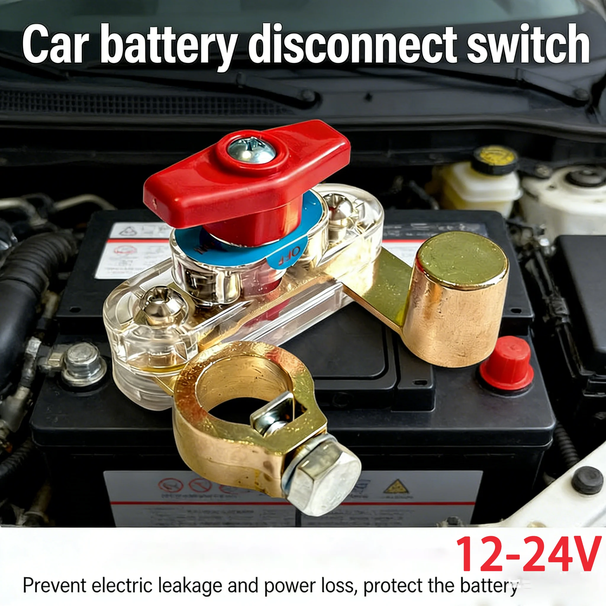 Car Battery Cut Off Switch 12V/24V ﻿Disconnect Bidirectional Joint Can Rotate Disconnect Switch Anti-Power Off Auto Parts