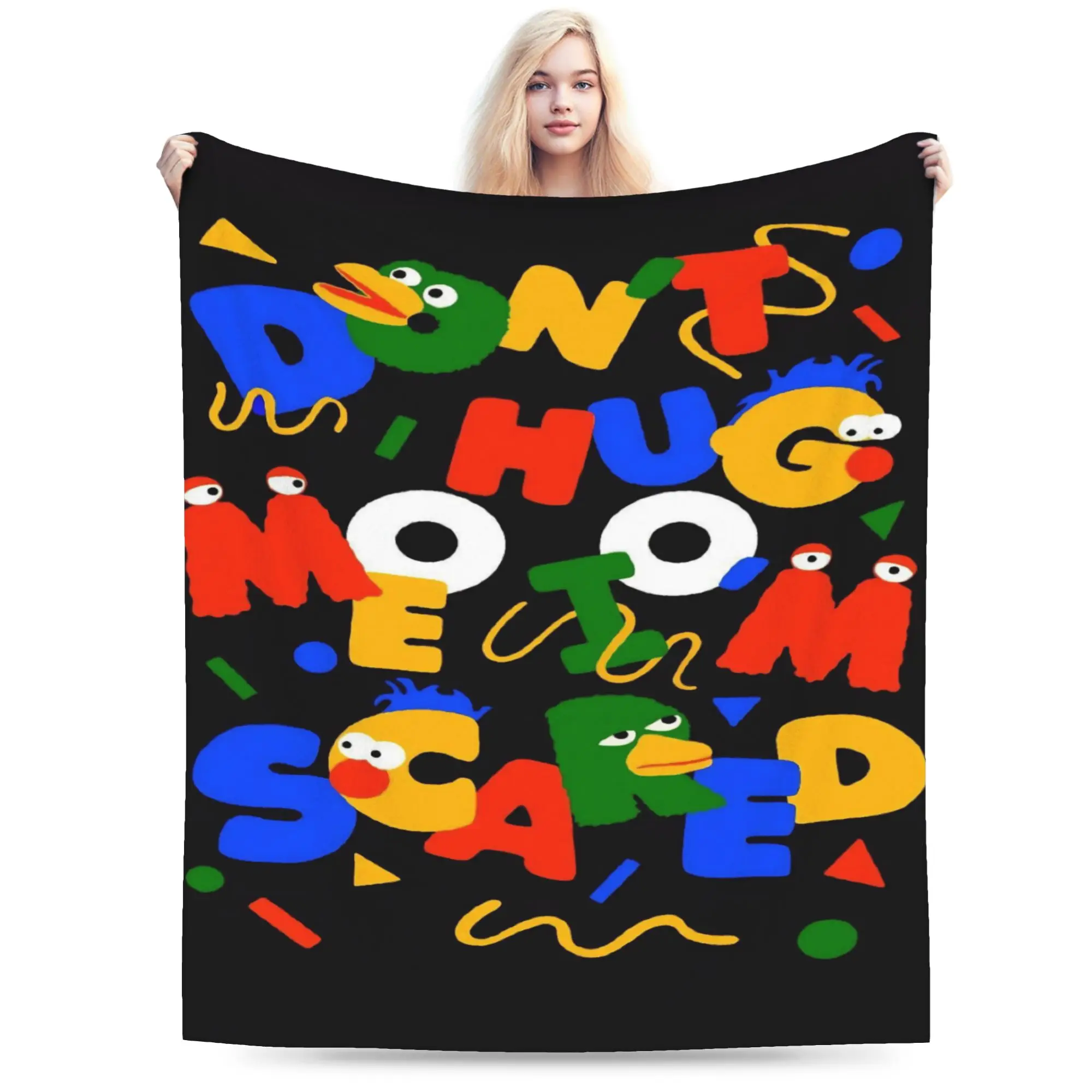 Cozy Don't Hug Me I'm Scared Blanket Merch Sofa Decorative  Throws And Blankets Warm Fleece for Bedroom