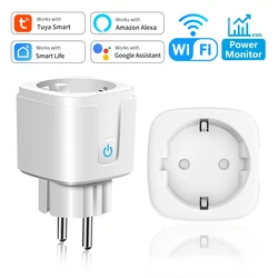 Tuya WiFi Smart Plug 16A EU Smart Socket con Power Monitor Timing Smart Life APP Alexa Google Home presa di corrente per il controllo vocale