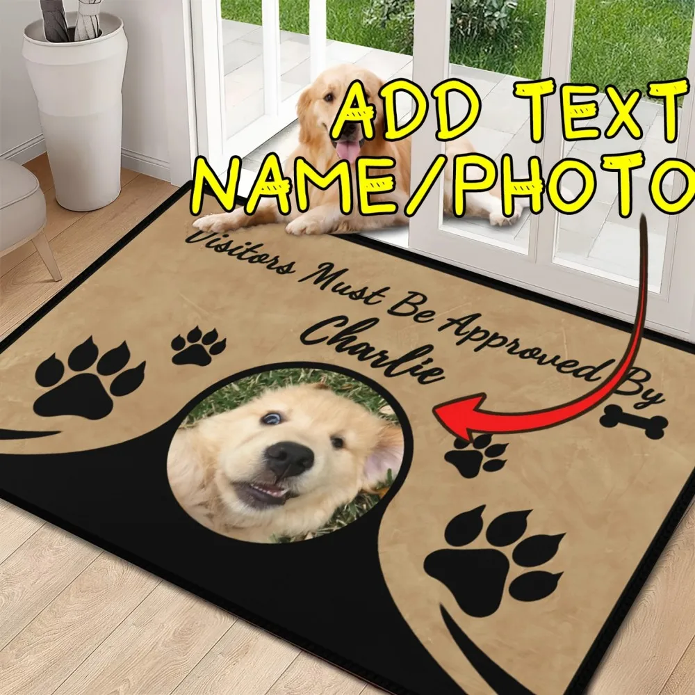 VIKAMA Custom Pet Photo Doormat Personalized Welcome Mat for Dog Lovers Unique Gift for Pet Owners home