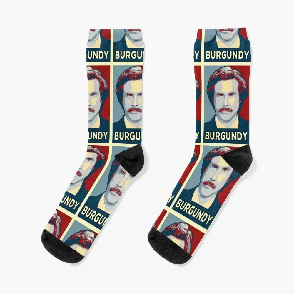 Ron Burgundy Portrait Artwork Socks gym aesthetic Girl'S Socks Men's