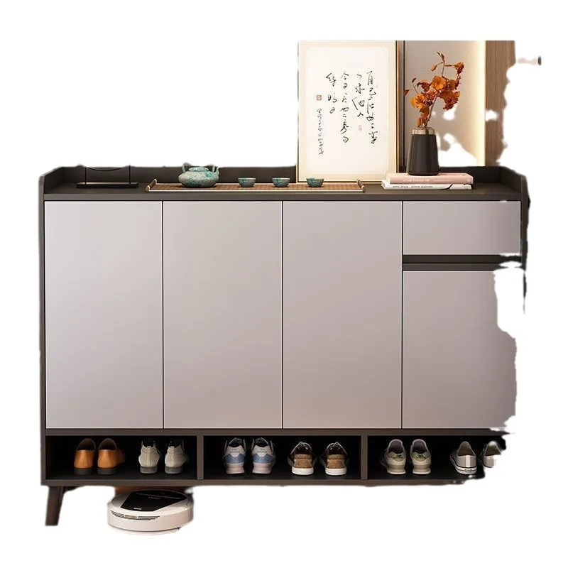 

Solid wood shoe cabinet multi-layer household door dustproof entrance entrance entrance Chinese style