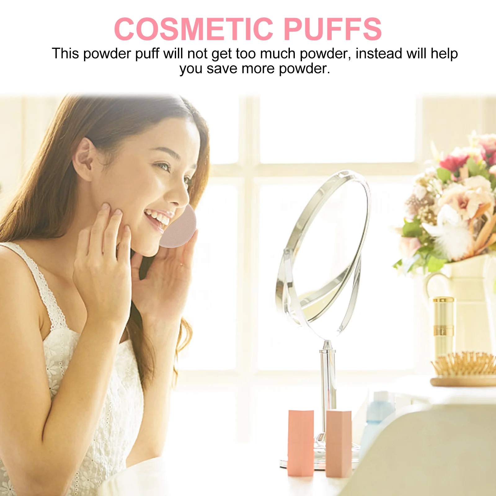 

2Pcs Powder Puff Premium Makeup Sponges Safe on Skin Dry-Wet Style Suitable for Home Travel Salon Facial Puff Compact Sponge