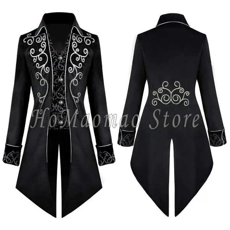 Gentleman Medieval Steampunk Gothic Victorian Jacket Vintage Swallowtail Christmas Vintage Prince Role Playing Coat