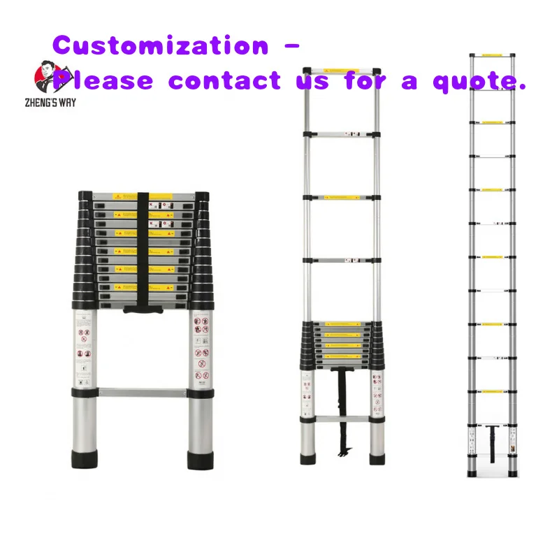 

custom.Folding Step Ladder Telescopic Ladder Manufacturers Loft Retractable Foldable Aluminum Collapsible Ladder