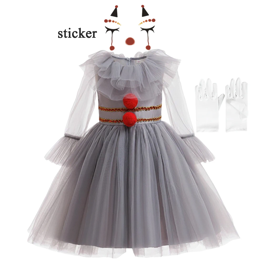 Mädchen Halloween Cosplay Schreckliches Clown-Tutu-Kleid Kinder Gruseliger Joker Kinder Cosplay Karneval Party Kostüm Verkleidung – Detail 3