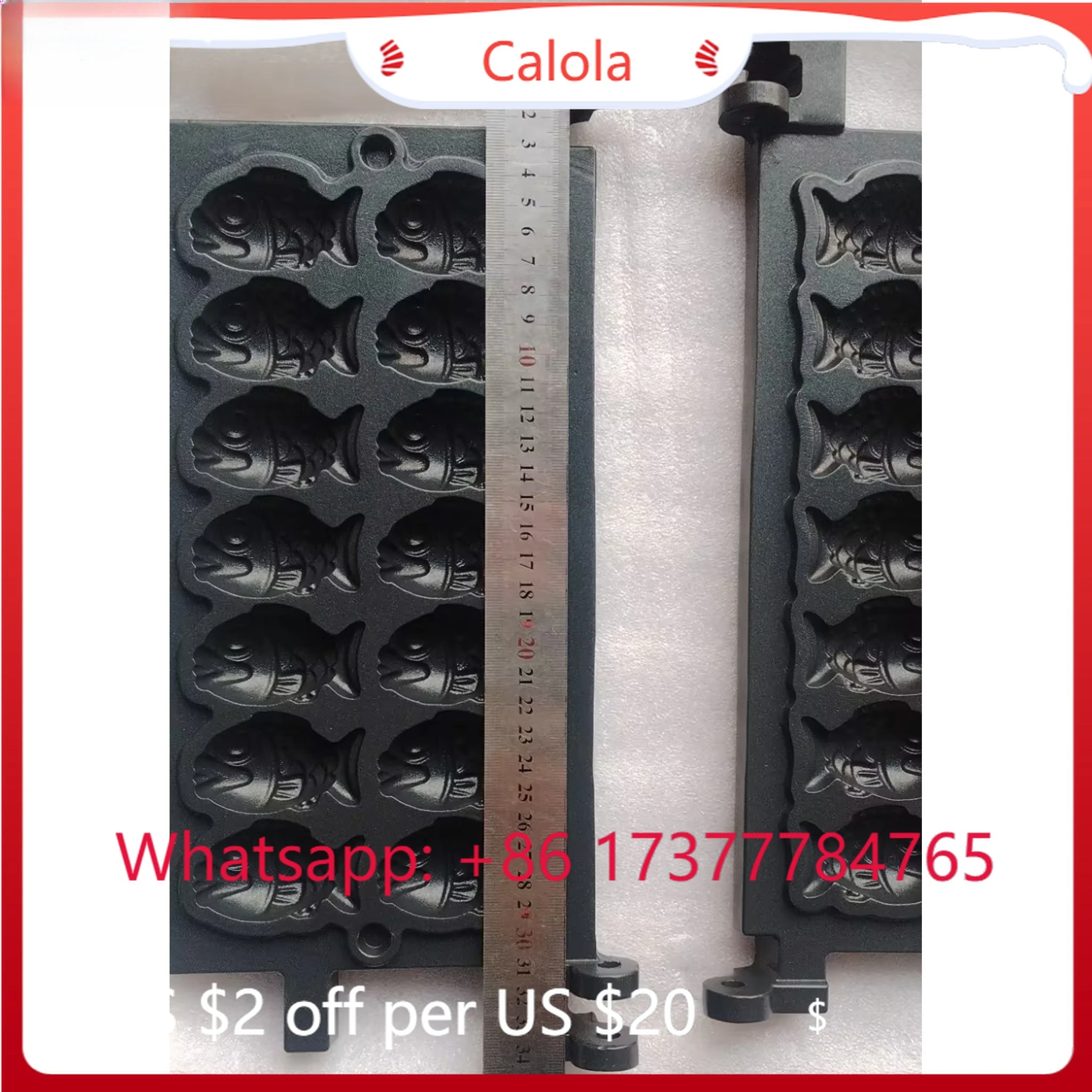14PCS Taiyaki Mold Plate, Fish Shaped Waffle Maker Machine Accessories
