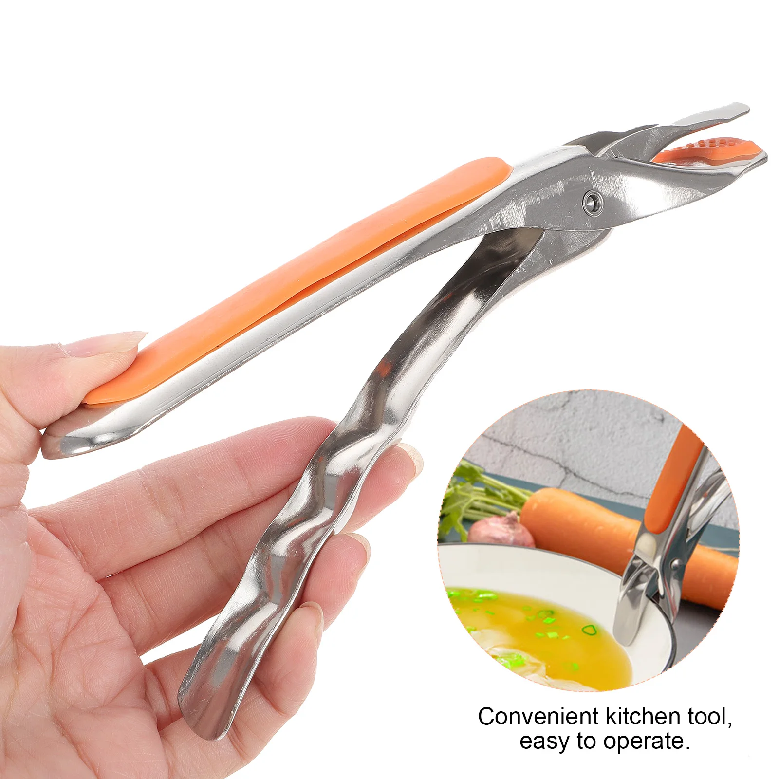 

Stainless Steel Multi function Clip Non Slip Heat Resistant Bowl Gripper Dish Tongs Kitchen Tool Lightweight Safe