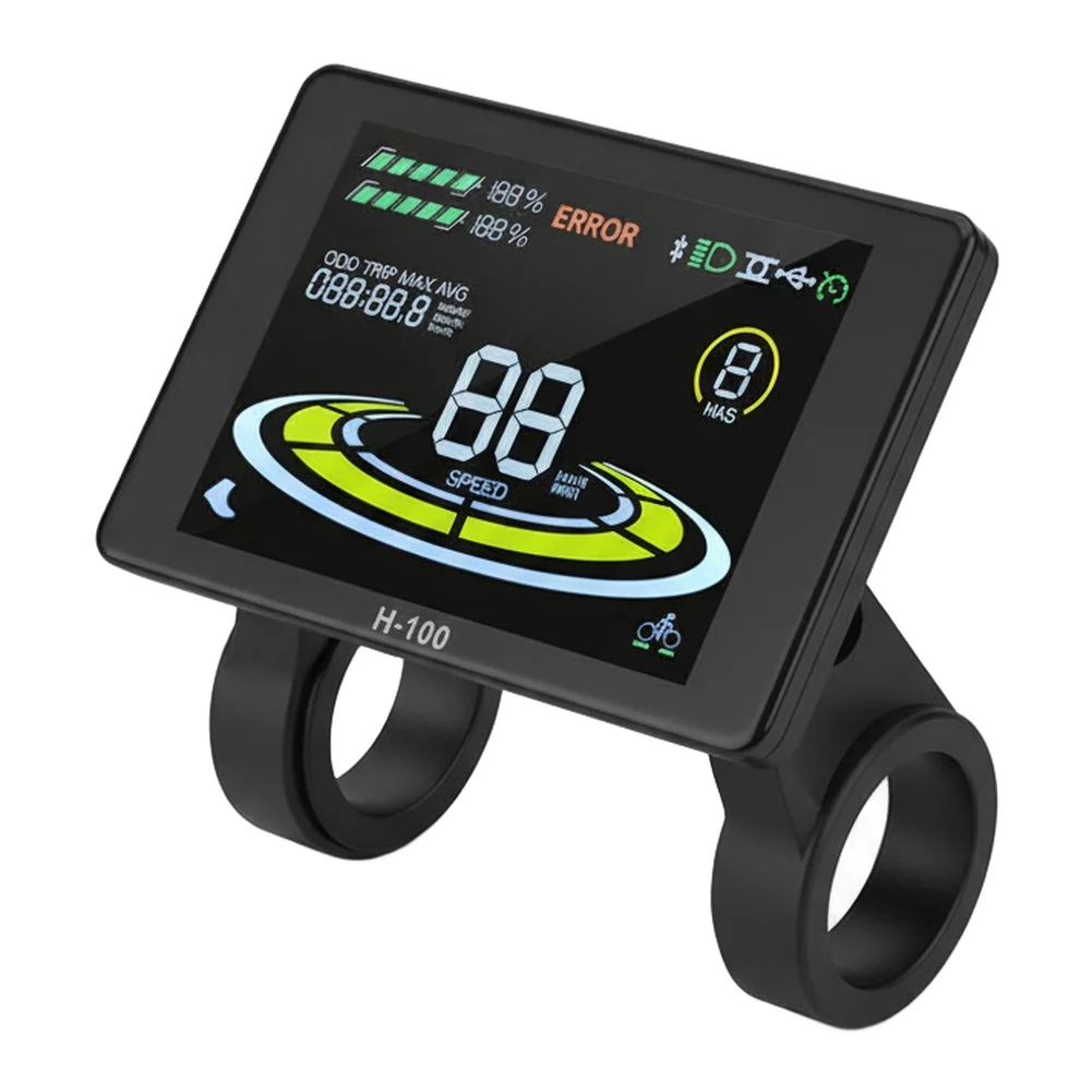 

24V 72V Ebike LCD Display H100 Panel Instrument with SM Connector Compatible with UART and Communication Protocol