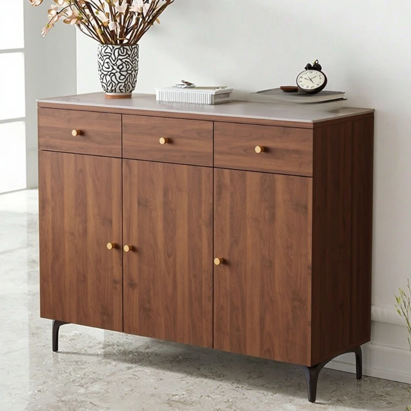 

Antique Modern Brown Oak Sideboard, Storage Side Cabinet, Wooden Kitchen Buffet Wooden Accent Cabinet with Drawers