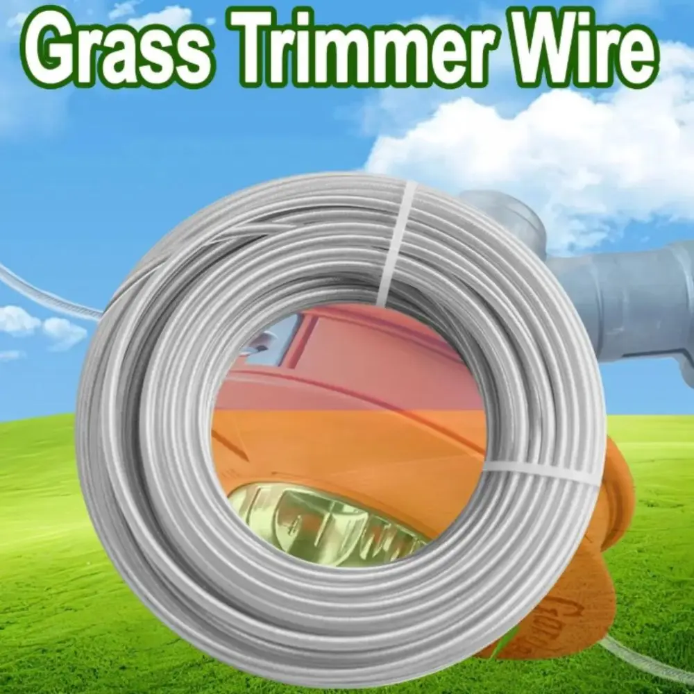Stainless Steel Steel Wire Grass Trimmer Line Rustproof Round Brushcutter Trimmer Rope 1-4mm Heavy Duty Steel Weed Eater Line