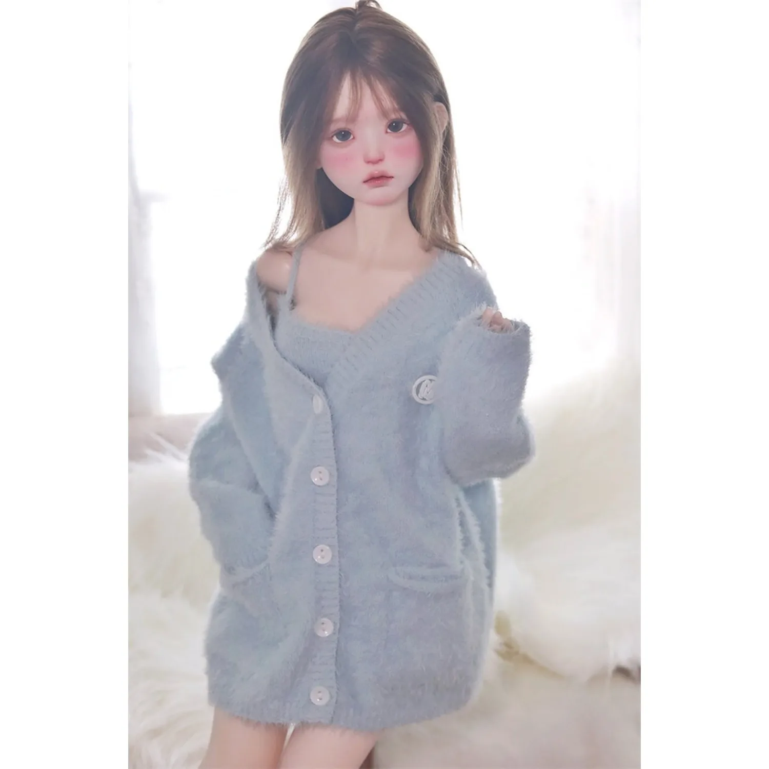 Vestiti Bjd 1/3 1/4 in stock abiti soffici cardigan + gilet + pantaloni set di vestiti 58-65 cm puyoodoll BJD