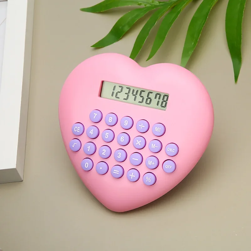 جديد متعدد الوظائف 8 بت آلة حاسبة الإبداعية الحب الكمبيوتر الخط واضح البلاستيك مفاتيح لوازم الطلاب الجملة لطيف آلة حاسبة