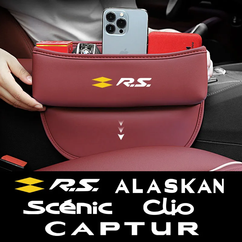 Auto Seat Gap Storage Box Leather Car Seat Organizer Holder For Renault RS Grand Scenic 4 XMOD Megane Clio 4 Laguna 2 3 Coupe