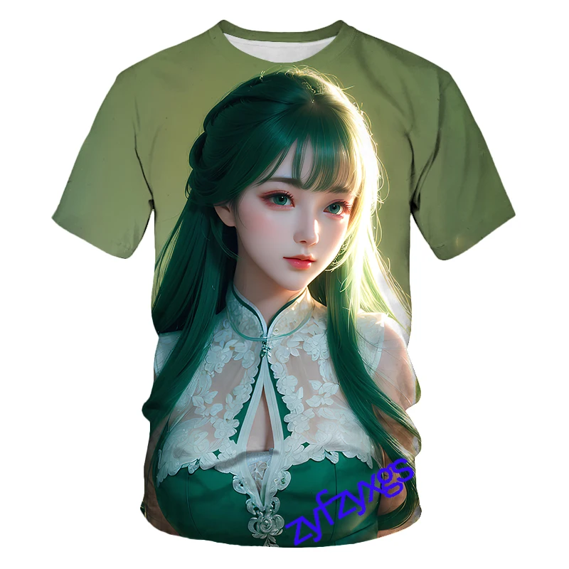 New Summer Tide Little Elder Sister Picture Men T-Shirts  Casual 3D Print Tees Hip Hop Personality Round Neck Short Sleeve  Tops