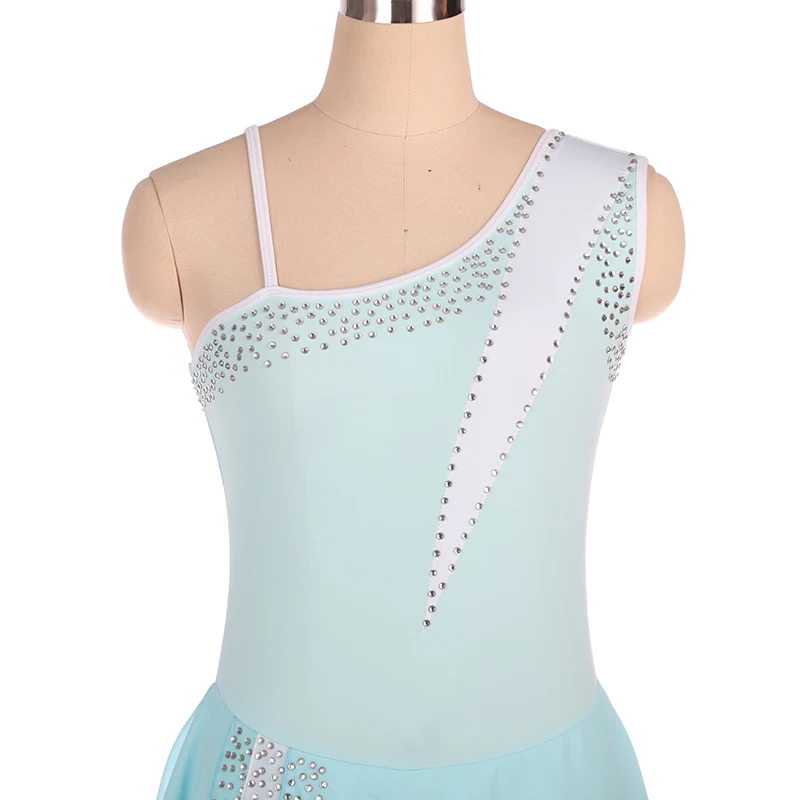 مخصص المرأة حجر الراين غنائي الشكل التزلج أكمام اللباس المنافسة الجوارب