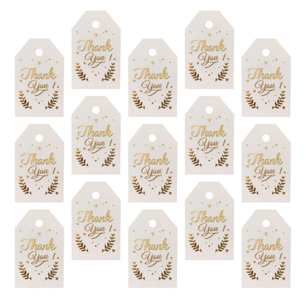 

100Pcs Smooth Thank You Tags Bronzing Candy Box Labels No Fade Wedding Present Tags Thank You Hanging Labels