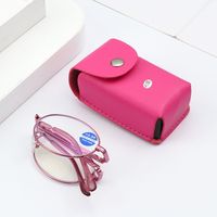 Folding Anti Blue Light Reading Glasses Women Men Portable Ultralight High-definition Metal Presbyopia Eyeglasses with Case