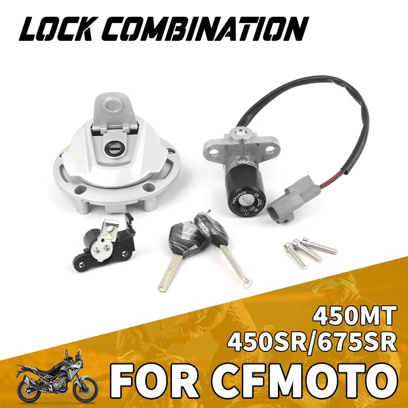For CFMOTO 450MT Lock Kit Lock Combination Moto Accessories CF Moto 450MT 450SR 675SR Lock Set Suit CF400-8A Motorcycle Parts