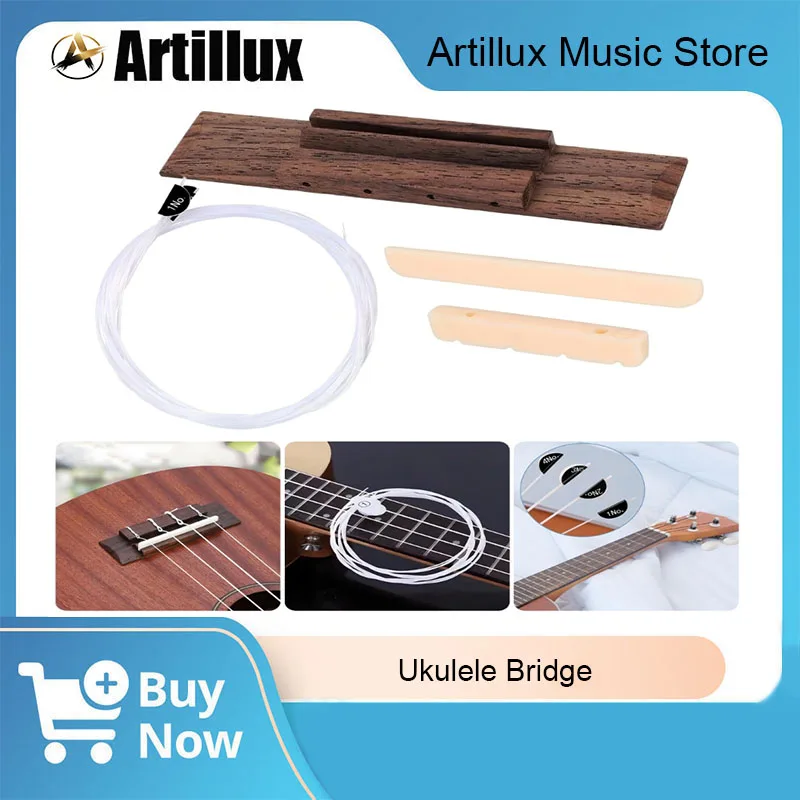 

1Pc Ukulele Bridge and Saddle Set Premium Rosewood Professional 4 String for Amateurs Professional Players Ukulele Accessories
