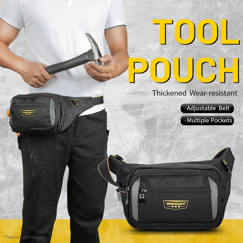 Heavy-Duty Electrician's Waist Bag - Durable Oxford Cloth, Multi-Pocket Tool Organizer for Home Maintenance